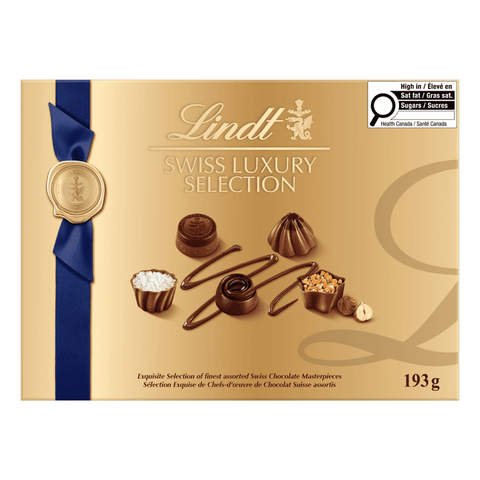 Lindt SWISS LUXURY SELECTION Assorted Chocolate Pralines Gift Box, 193g