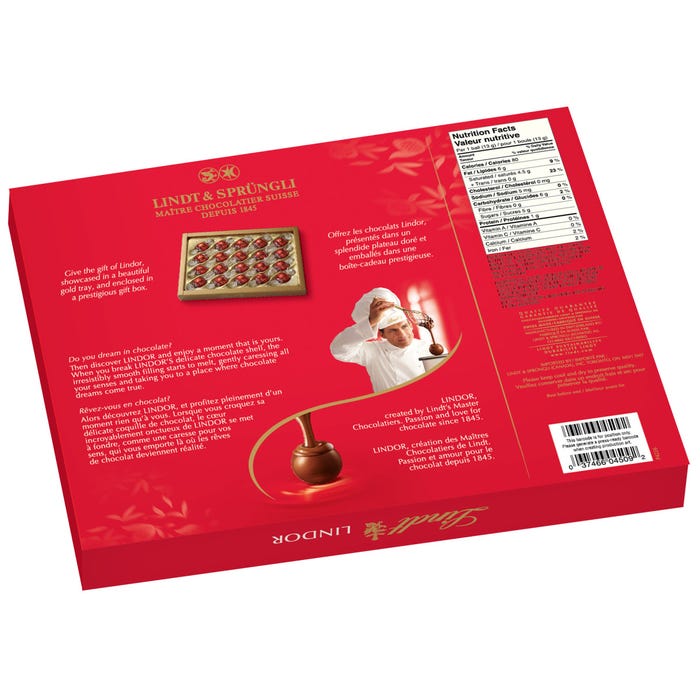 Lindt LINDOR Prestige Milk Chocolate Truffles Gift Box, 250g