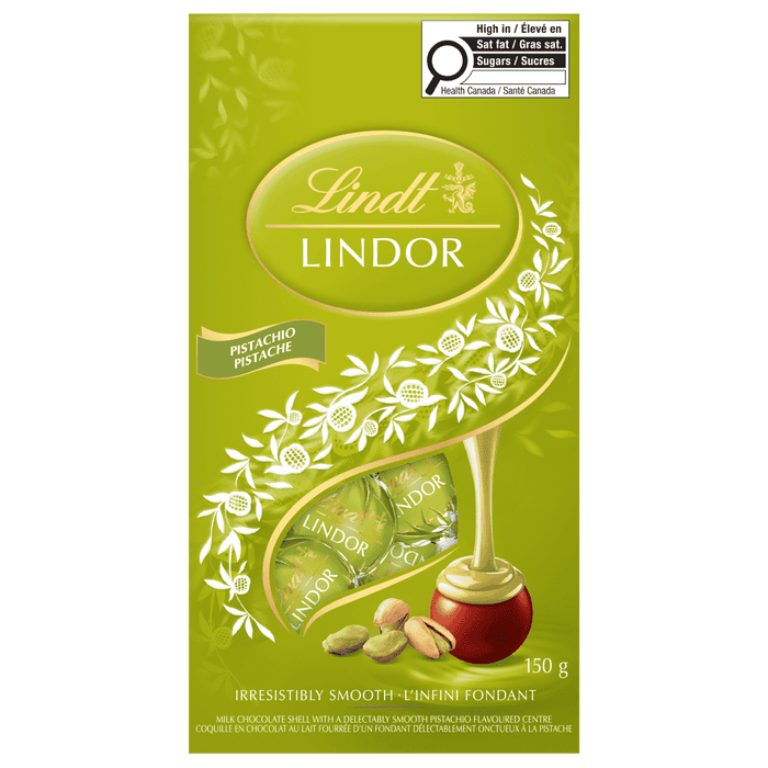Lindt LINDOR Pistachio Milk Chocolate Truffles Bag, 150g