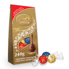 Lindt LINDOR Assorted Chocolate Truffles Bag, 240g