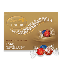 Lindt LINDOR Assorted Milk and Dark Chocolate Truffles Box, 156g