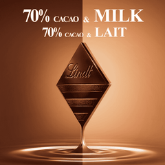 Lindt EXCELLENCE Fusion 70% Dark Cacao & Milk Chocolate Bar, 100g