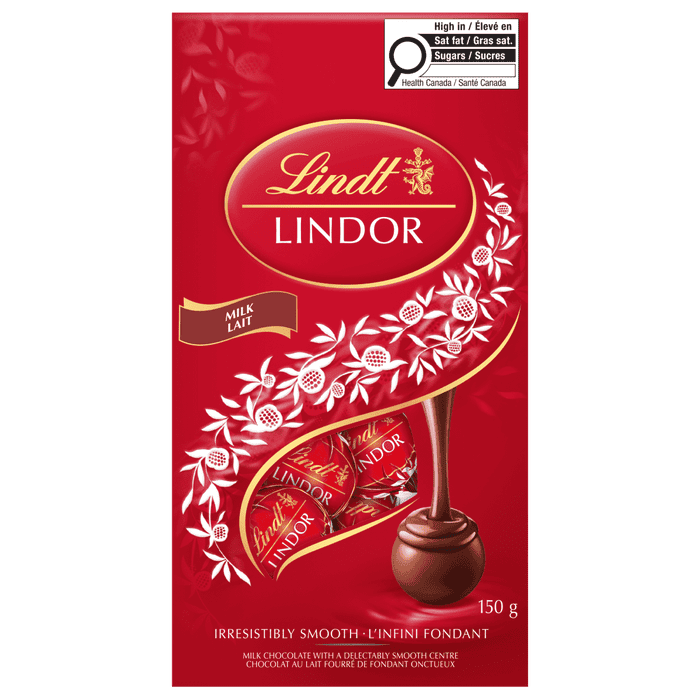 Lindt LINDOR Milk Chocolate Truffles Bag, 150g