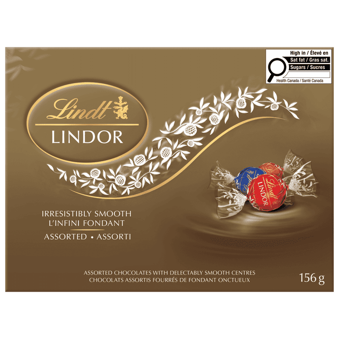 Lindt LINDOR Assorted Milk and Dark Chocolate Truffles Box, 156g