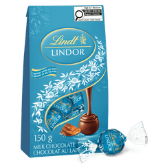 Lindt LINDOR Milk Caramel Sea Salt Chocolate Truffles Bag, 150g