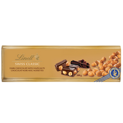Lindt SWISS CLASSIC Dark Chocolate and Hazelnut Bar, 300g