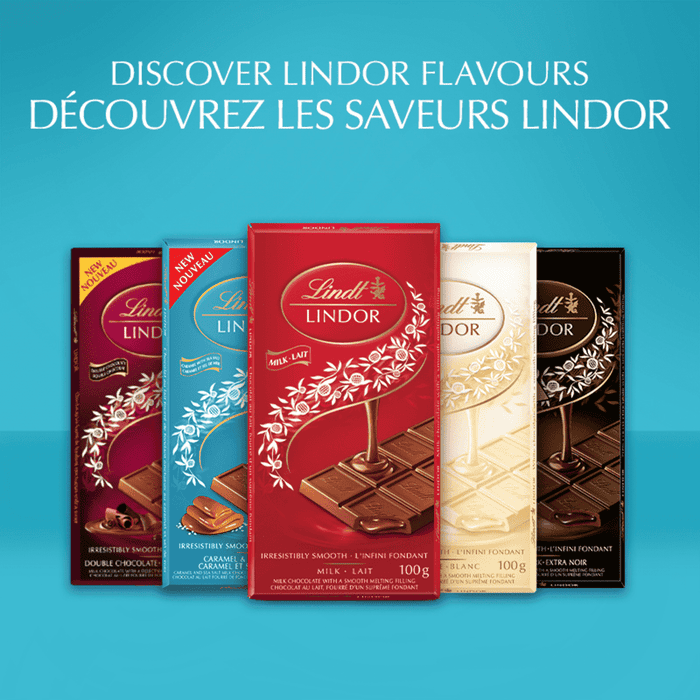 Lindt LINDOR Milk Caramel & Sea Salt Chocolate Bar, 100g