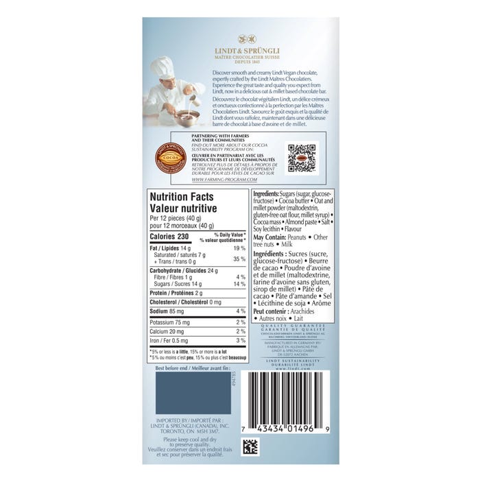 Lindt Vegan Salted Caramel Chocolate Bar, 100g