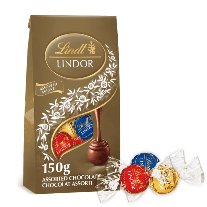 Lindt LINDOR Assorted Chocolate Truffles Bag, 150g