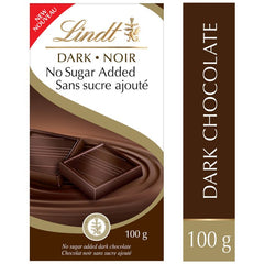 Lindt No Sugar Added Dark Chocolate Bar, 100g