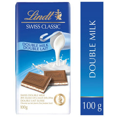 Lindt SWISS CLASSIC Double Milk Chocolate Bar, 100g
