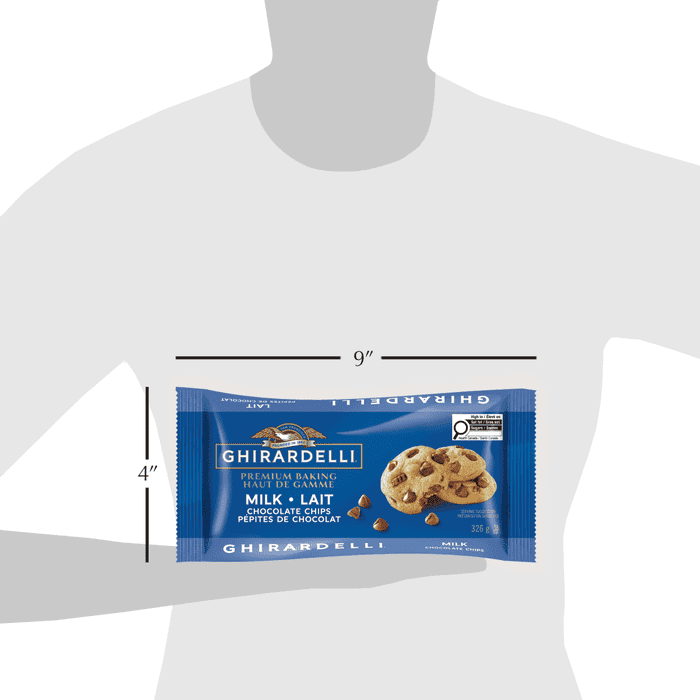 GHIRARDELLI Milk Chocolate Baking Chips Bag, 326g