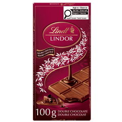 Lindt LINDOR Double Chocolate Bar, 100g