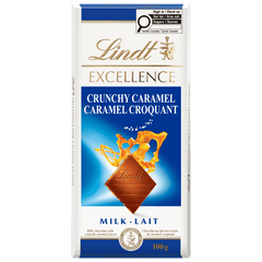 Lindt EXCELLENCE Crunchy Caramel Milk Chocolate Bar, 100g