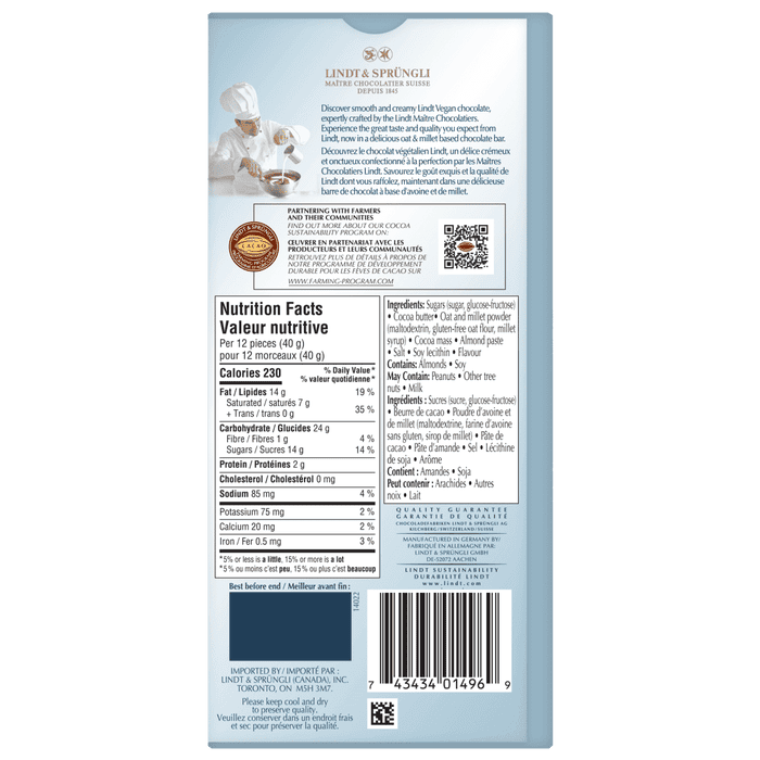 Lindt Vegan Salted Caramel Chocolate Bar, 100g