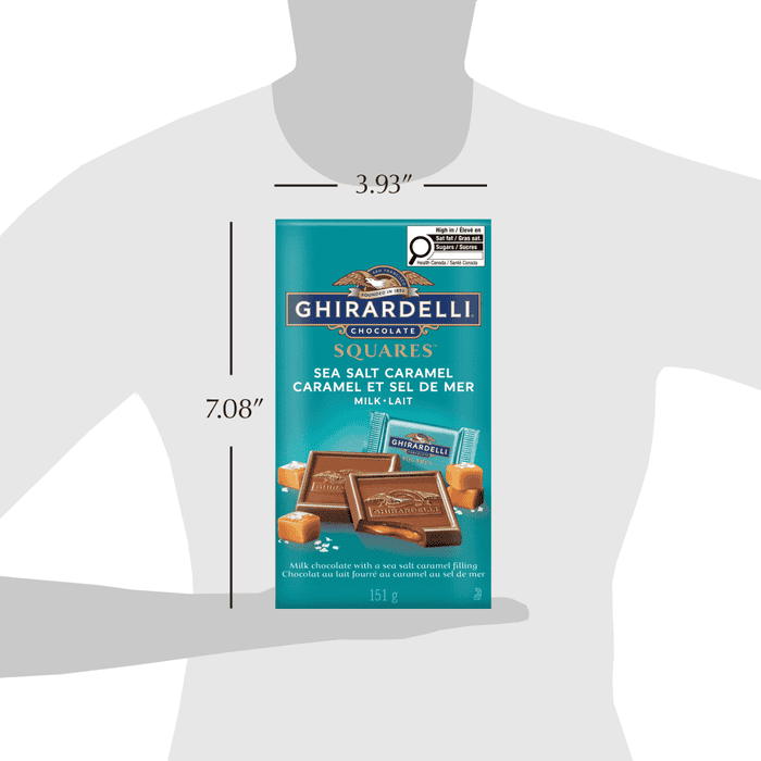 GHIRARDELLI Sea Salt and Caramel Milk Chocolate Squares Bag, 151g