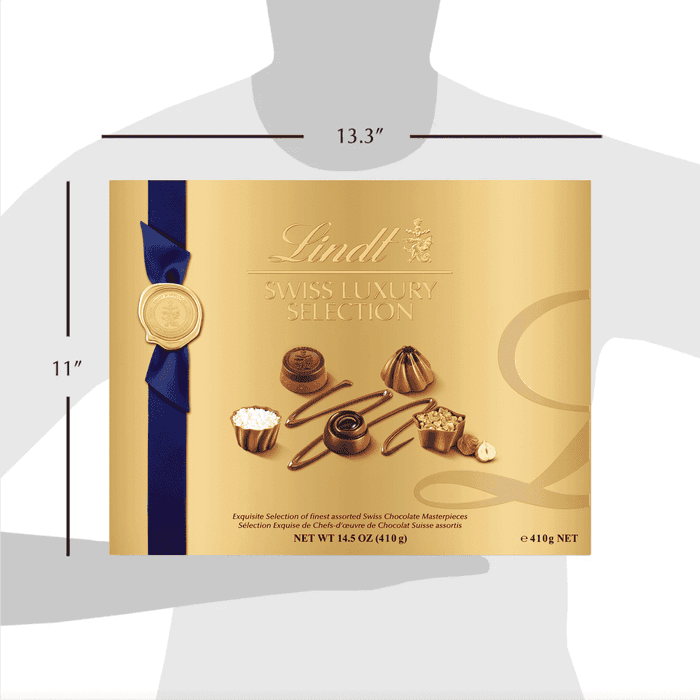 Lindt SWISS LUXURY SELECTION Assorted Chocolate Pralines Gift Box, 410g