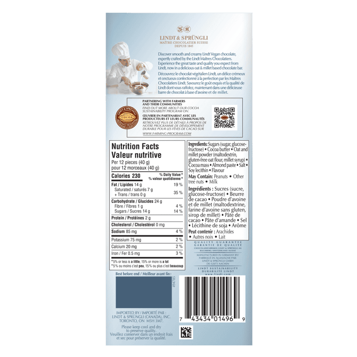 Lindt Vegan Salted Caramel Chocolate Bar, 100g