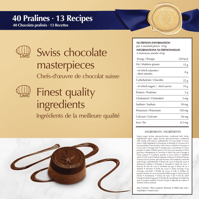 Lindt SWISS LUXURY SELECTION Assorted Chocolate Pralines Gift Box, 410g