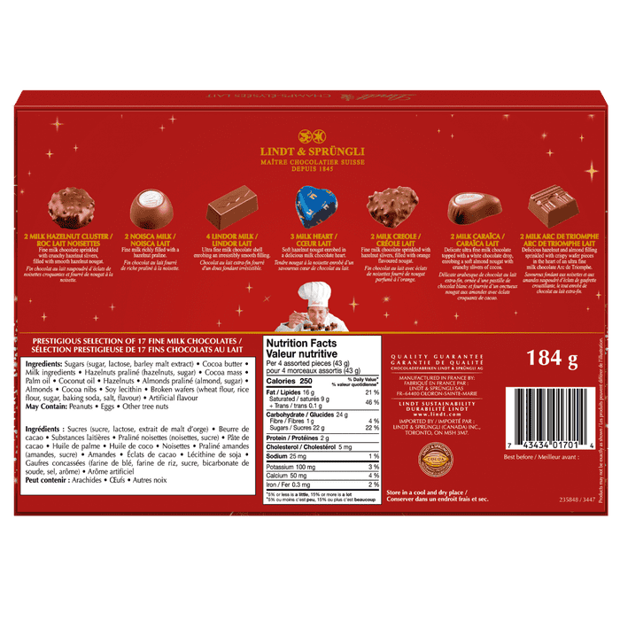 Lindt Champs-Élysées Milk Chocolate Box, 184g