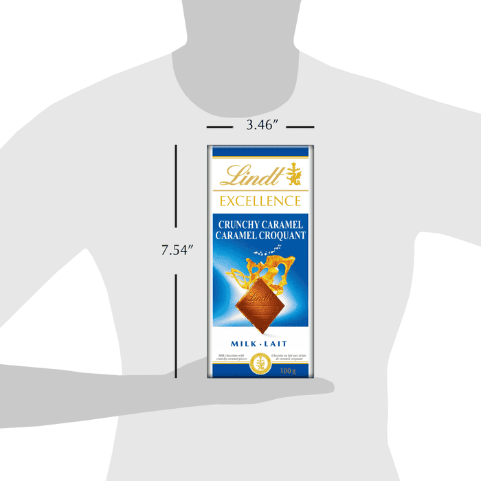 Lindt EXCELLENCE Crunchy Caramel Milk Chocolate Bar, 100g