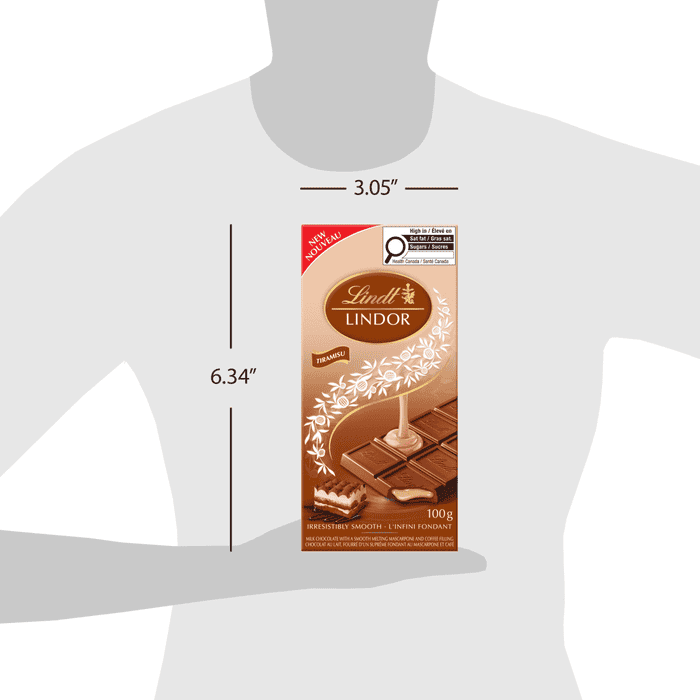 Lindt LINDOR Tiramisu Chocolate Bar, 100g