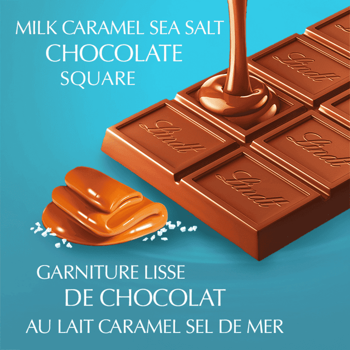 Lindt LINDOR Milk Caramel & Sea Salt Chocolate Bar, 100g