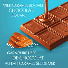 Lindt LINDOR Milk Caramel & Sea Salt Chocolate Bar, 100g