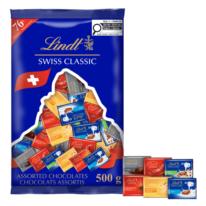 Lindt SWISS CLASSIC Assorted Mini Chocolates Bag, 500g