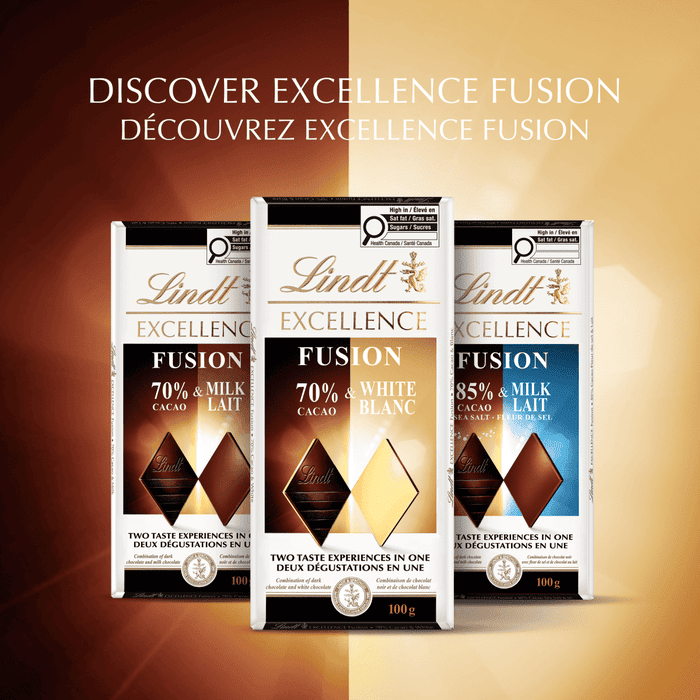 Lindt EXCELLENCE Fusion 70% Dark Cacao & White Chocolate Bar, 100g