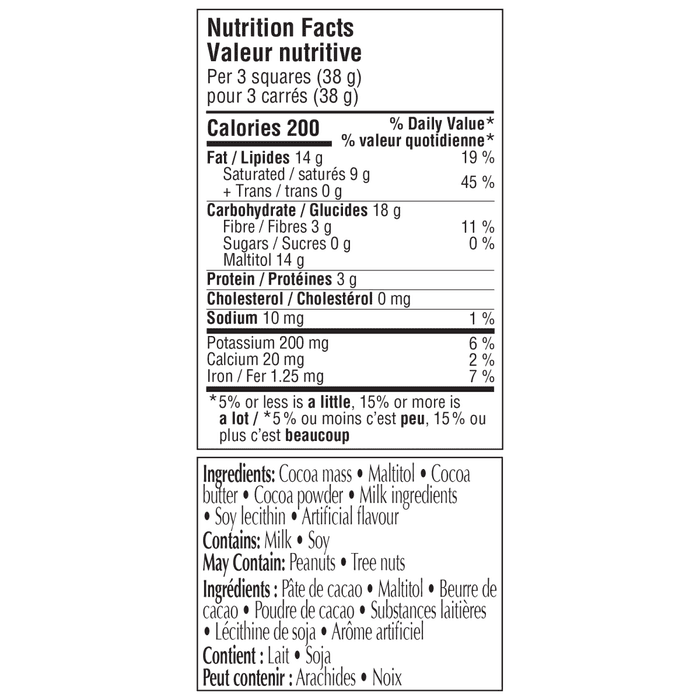 Lindt No Sugar Added Dark Chocolate Bar, 100g