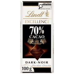 Lindt EXCELLENCE 70% Cacao Dark Chocolate Bar, 100g