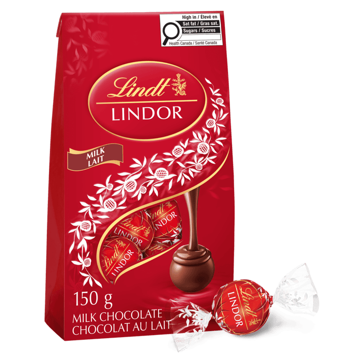 Lindt LINDOR Milk Chocolate Truffles Bag, 150g