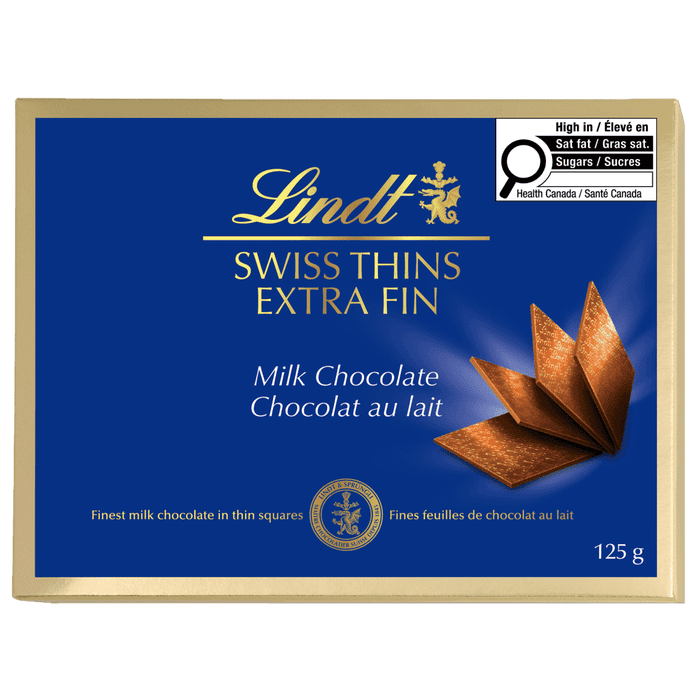 Lindt Swiss Thins Milk Chocolate Box, 125g