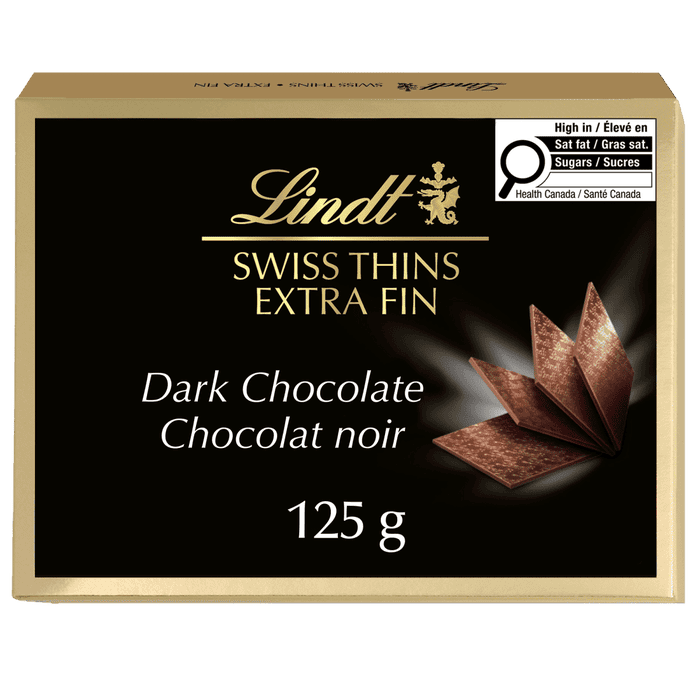 Lindt Swiss Thins Dark Chocolate Box, 125g
