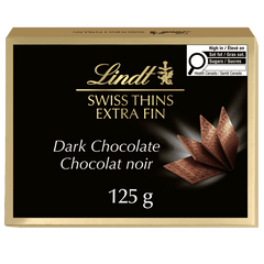 Lindt Swiss Thins Dark Chocolate Box, 125g