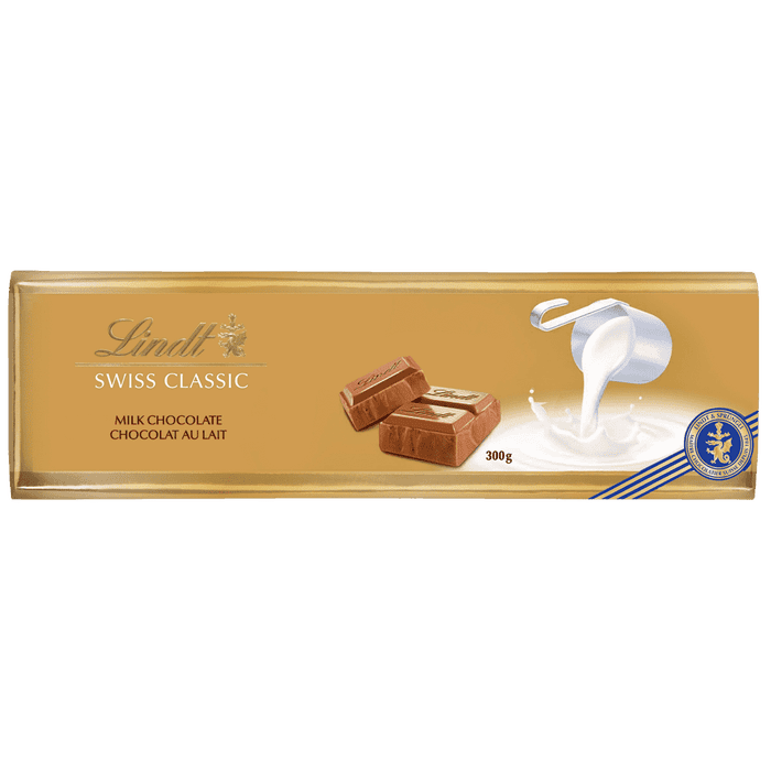 Lindt SWISS CLASSIC Gold Milk Chocolate Bar, 300g
