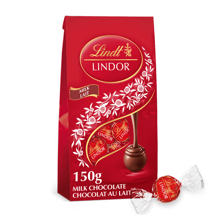 Lindt LINDOR Milk Chocolate Truffles Bag, 150g