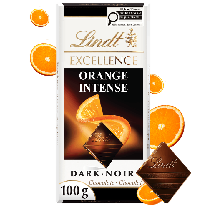 Lindt EXCELLENCE Orange Intense Dark Chocolate Bar, 100g