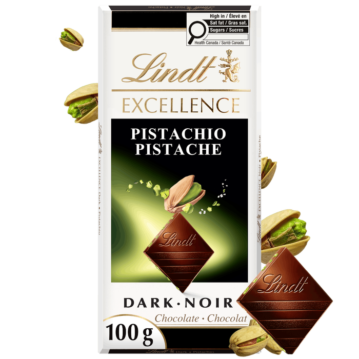 Lindt EXCELLENCE Pistachio Dark Chocolate Bar, 100g