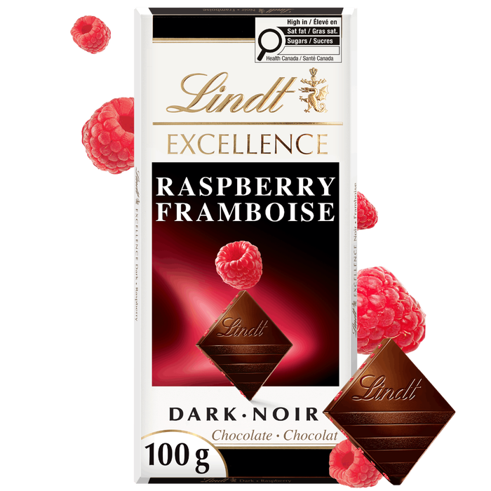 Lindt EXCELLENCE Raspberry Dark Chocolate Bar, 100g